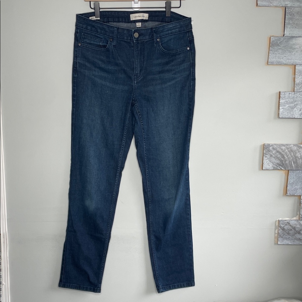 Calvin Klein Dark Blue Straight Leg Jeans
